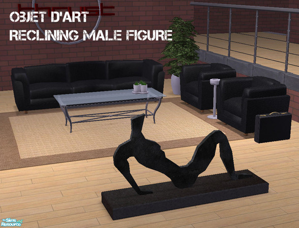 Sims 2 — Reclining Male Figure by BeOSBoxBoy — A modernist sculpture to compliment the female version I think I have seen
