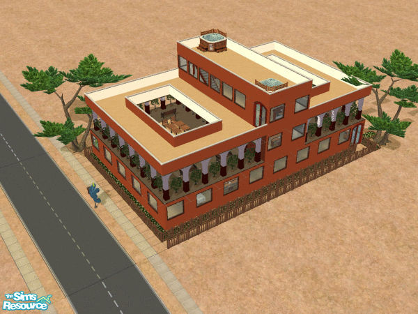 Sims 2 — Rob-adob restaurant  by mozer101 — a medium sized restaurant that requires open for business and nightlife