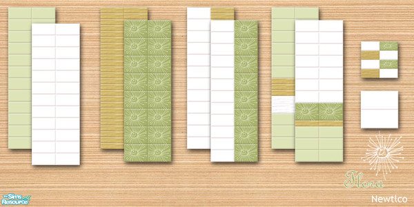 Sims 2 — Flora by Newtlco — Wall Floor Set for your sims.