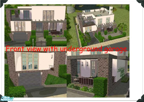 Sims 2 — Lakeside by danieland — A modern house with basement garage, solarium, 3 bedrooms 3 bathrooms, study, sun room