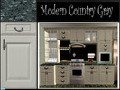 Sims 2 — Modern Country Gray Recolor - Simtomatic Divine Kitchen by carrie8abug — A light gray, sleek recolor of the