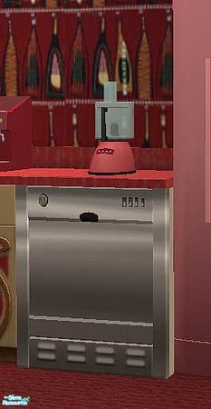 Sims 2 — Red Kitchen - Bottle Kitchen Dishwasher by sbaroudi — 