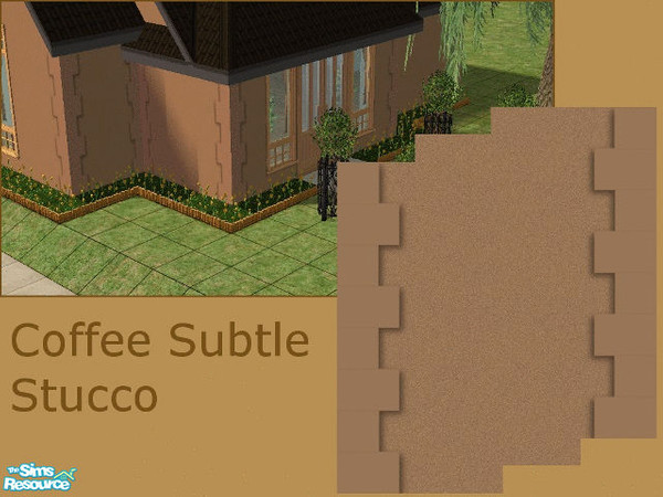 Sims 2 — Coffee Subtle Stucco by Midnight222 — A subtle stucco texture in a nice coffee colour with matching feature