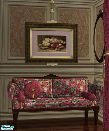 Sims 2 — Romantic Dining Room Loveseat by lisa9999 — Rose covered seating.