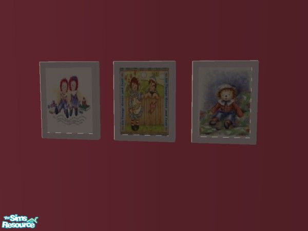 Sims 2 — MFG SH Hansen Painting recol- Raggedy Ann by mightyfaithgirl — Raggedy Ann and Andy recolor of Sim2play\'s