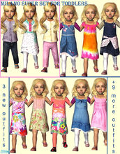 Sims 2 — Toddler super set by milanokat — A set of 12 outfits for your adorable toddlers! Includes 3 new designer