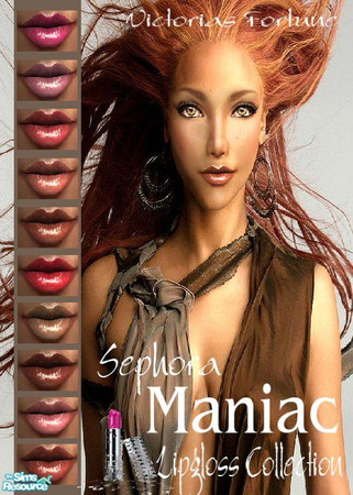 Sims 2 — VF Sephora Maniac Lipstick Collection by fortunecookie1 — Here are 10 new lipsticks inspired by Sephora\'s