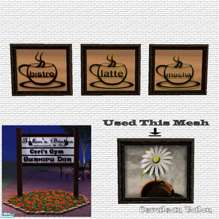 Sims 2 — Bistro Set - Latte Sign by Cerulean Talon — Fill your home or restaurant with great Tuscan style.