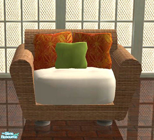 Sims 2 — Cushy Rattan Living - chair  by selina012 — This is a new mesh. Base game compatible and recolours are welcome