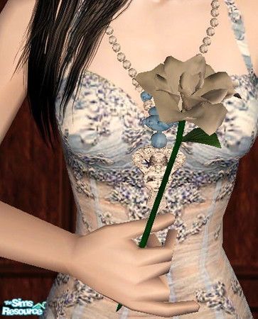 Sims 2 — Fleur du Mal - Right - White by Daislia — Rose wear as RIGHT hand accessories, for both gender, Teens and up.