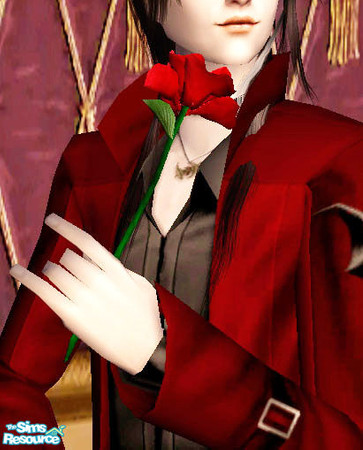Sims 2 — Fleur du Mal - Left - Red by Daislia — Rose wear as LEFT hand accessories, for both gender, Teens and up. Add