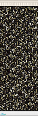 Sims 2 —  \"Leaves\" Wallpaper - Black by kittyispretty69 — A bedroom wallpaper with white crown and base