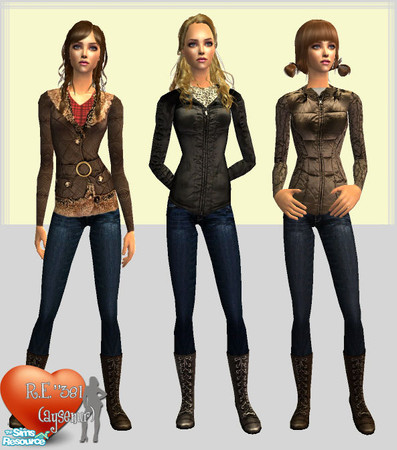 Sims 2 — Set  -12-  by ResidentEvil381 — 3 outfits for adults Download 4. mesh