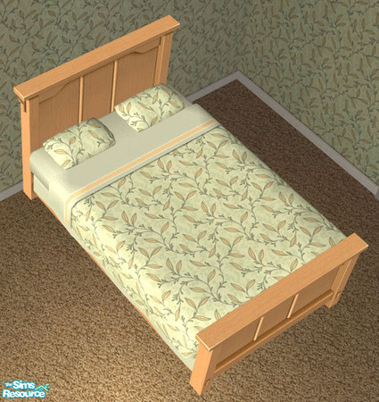Sims 2 —  \"Leaves\" Bedding - Sea Green by kittyispretty69 — A bedding to match the \"Leaves\"