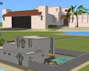 Sims 2 — White Adobe House by amanda_tonon — Adobe House, southwestern style. 3 Bd 3 Bth. Also features a Garage, Grill