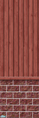 Sims 2 — Studio K Vertical Wood & Dark Block - Burnt Coral by StudioKhagerks — 