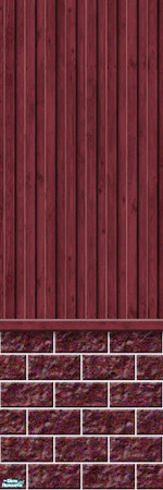 Sims 2 — Studio K Vertical Wood & Dark Block - Burgundy by StudioKhagerks — 