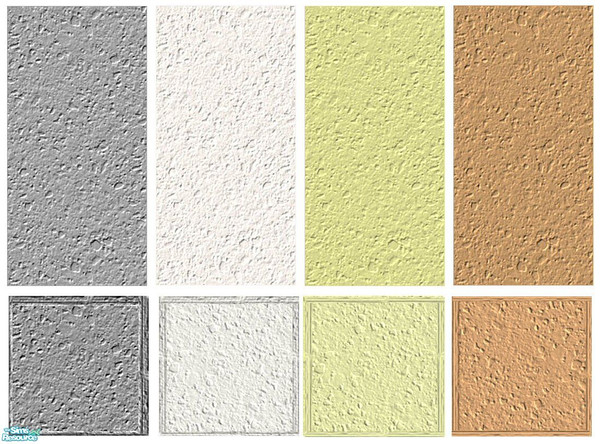 Sims 2 — Stucco Wall & Floor Set by Jron — A set of matching walls and floors in a stucco texture.