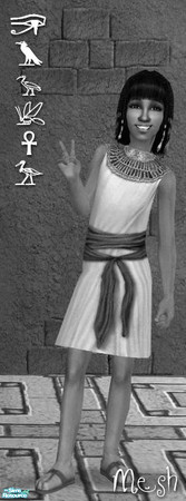 Sims 2 — Ancient Egypt Dresses - Mesh Cfegyptdresskneelong by Siluetta — 