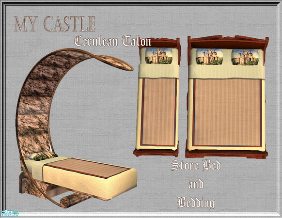 Sims 2 — My Castle Bedroom - Stone and Stone Bed by Cerulean Talon — Dream, do homework, or just for play, this castle