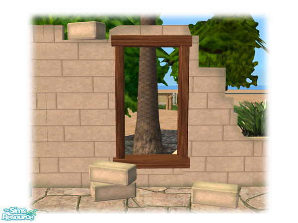 Sims 2 — Civ Ruins - Ruins Wall Window - Mesh by Shakeshaft — Part of a set of objects to create a Ruins scene, included