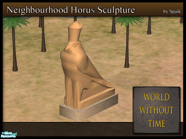Sims 2 — NH Horus Sculpture by Spaik — Decorate your neighbourhoods in the theme of Ancient Egypt.