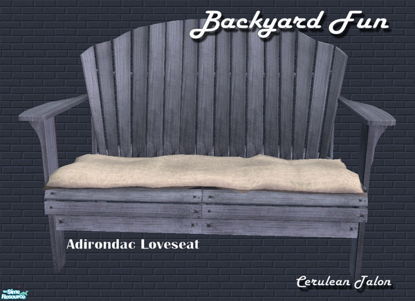 Sims 2 — Backyard Fun - Adirondac Love Seat by Cerulean Talon — Comfort and fun combine to make this love seat a must