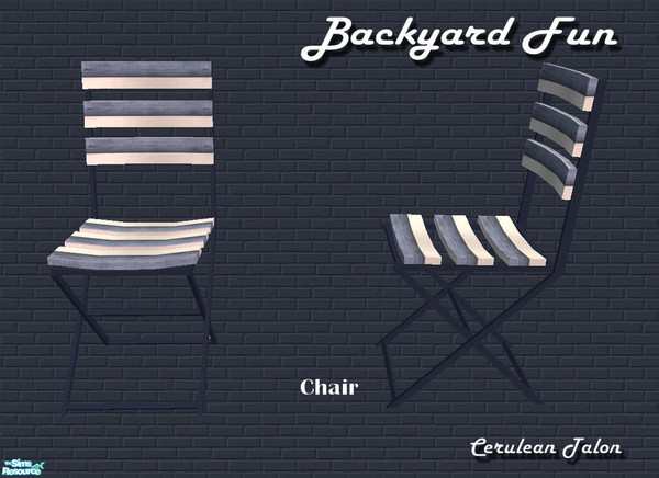 Sims 2 — Backyard Fun - Dining Chair by Cerulean Talon — Comfort and fun combine to make this chair a must have for any
