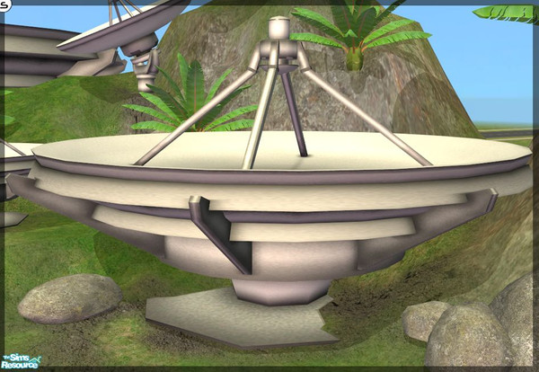 Sims 2 — Radio Telescope - type2 - medium sized by senemm — A set of 2 different realistic radio telescopes in 3-3