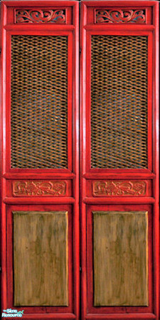 Sims 2 — Asian Screen Panels & Bamboo Floors - Screen Panel 2 by Cerulean Talon — Rich textures and deep colors