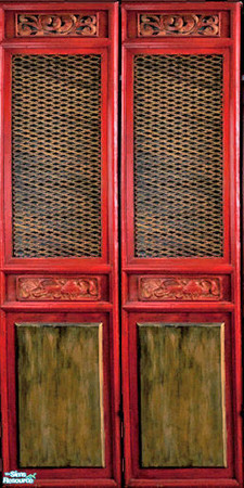 Sims 2 — Asian Screen Panels & Bamboo Floors - Screen Panel 1 by Cerulean Talon — Rich textures and deep colors