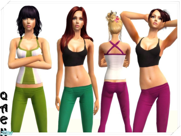 Sims 2 — QaenSet_o28 by Qaen — 4 new gymwear for female adult sims.I hope you like them.Enjoy!