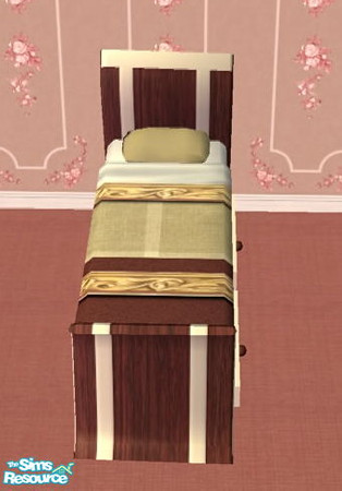 Sims 2 — Ultra Modern Nursery - brown floral - single bed by ead425 — 