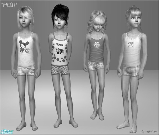Sims 2 — MESH by sosliliom ~ Adorable Undies For The Little Girls by sosliliom — -