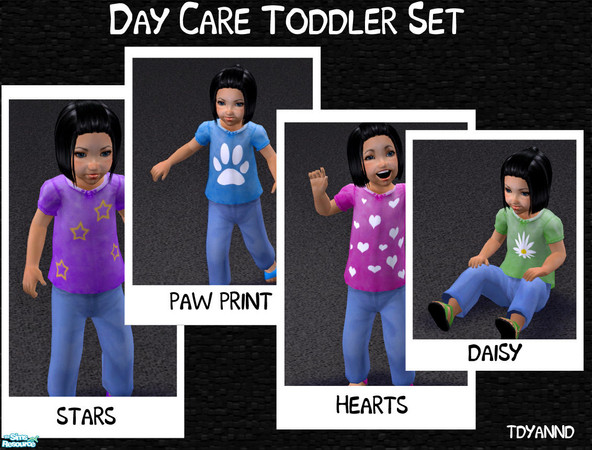 Sims 2 — Day Care Toddler Set by tdyannd — A set of four sim-like Toddler Everyday Clothes!