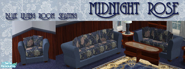 Sims 2 — MRC Blue Living - Seating by MidnightRose — Recolors of Paula Living seating by Mutske. Mesh link is to the