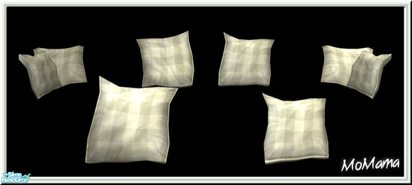 Sims 2 — NK Floppy Cushions Plaid Pale Green by MoMama — A set of floppy cushions in a Pale Green plaid.