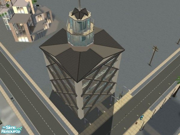 Sims 2 — Glassteel by juhhmi — Here is my modern skyscraper with an interesting exterior design and a light interior. The