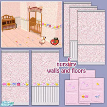Sims 2 — evi Girl\' s Nursery walls and floors by evi — A set of walls and floors for your girl \'s nursery