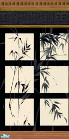 Sims 2 — Asian Teak & Bamboo Set - Bamboo & Teak C K by Cerulean Talon — Stylish and elegant walls that are both