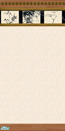 Sims 2 — Asian Teak & Bamboo Set - Bamboo Border & Teak C K by Cerulean Talon — Stylish and elegant walls that