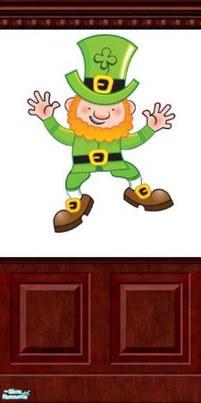 Sims 2 — Patrick Jig by SimonettaC — A wallpaper to start your Sims a dancing. Staring for too long at the Leprechaun may