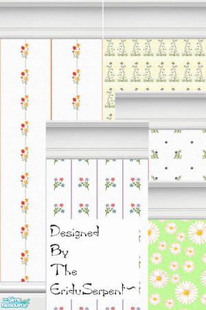 Sims 2 — Class Flower Print Wallpapers by eriduserpent — An added selection for the Class Range of wallpapers. Designed
