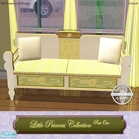 Sims 2 — Little Princess Bedroom - Bench Mesh by Cashcraft — All new mesh set for your little princess! The bedroom set