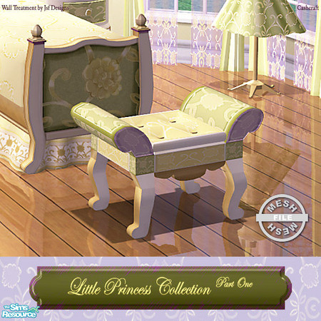 Sims 2 — Little Princess Bedroom - Ottoman Mesh by Cashcraft — All new mesh set for your little princess! The bedroom set