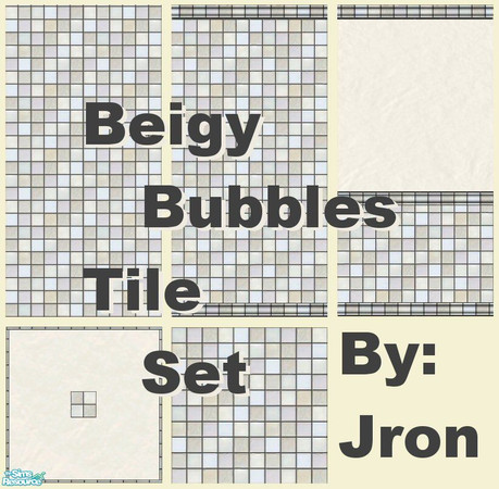 Sims 2 — Beigy Bubbles Tile Set by Jron — A set of three warm beige tile walls and two floors, for your Sim\'s bathroom