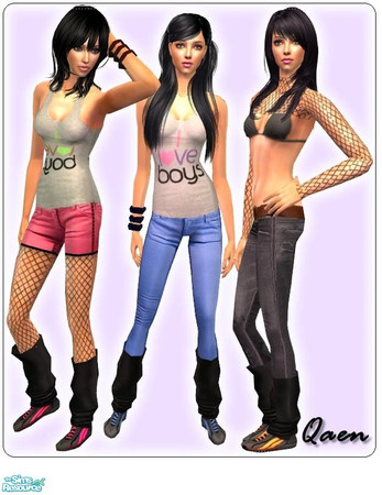 Sims 2 — QaenSet_o29 by Qaen — 1 New Mesh and 3 new everyday for y.adult/adult female sims.I hope you like them.Enjoy!