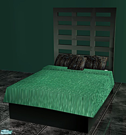 Sims 2 — Modern Beachy Bedroom RC- Bed by mom_of2boyz — A recolor of Selina012s\' Modern Beachy Bedroom in Jade Green