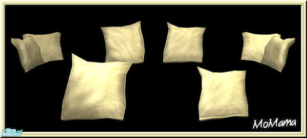 Sims 2 — NK Floppy Cushions Pale Yellow by MoMama — A set of Pale Yellow floppy cushions go great with any decor.