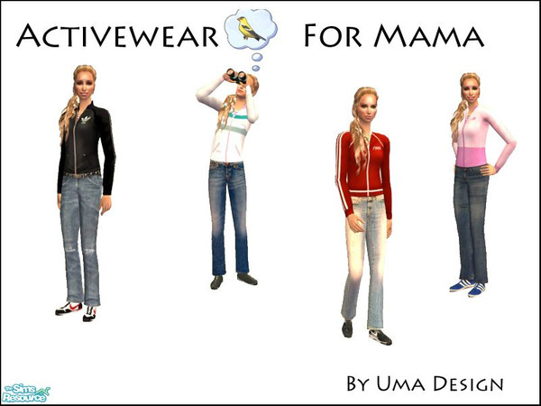 Sims 2 — Activewear for Females - SET by Uma Design — Jeans, jacket and trainers for everyday use. Will even work for